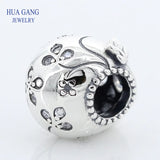 925 Sterling Silver Heart Bow Charm Bracelet Women Jewelry