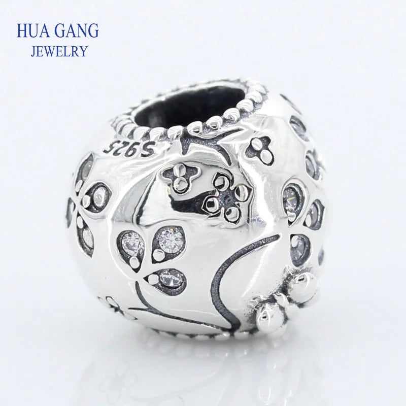 925 Sterling Silver Heart Bow Charm Bracelet Women Jewelry