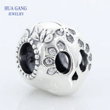 925 Sterling Silver Heart Bow Charm Bracelet Women Jewelry