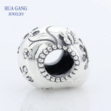 925 Sterling Silver Heart Bow Charm Bracelet Women Jewelry