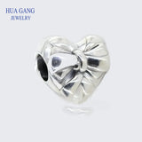 925 Silver Heart Bow Charm Bracelet Women Jewelry