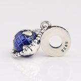 925 Sterling Silver Spinning Globe Dangle Charm Enamel Beads