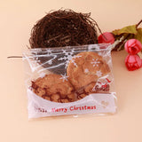 100pcs Xmas Plastic Cookies Packaging Bags Self Adhesive Gift Bag