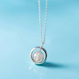 925 Silver Pink Strawberry Quartz Moonstone Pendant Necklace