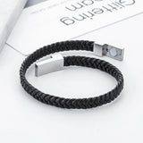 Buddha Bracelet Men Jewelry Punk Genuine Leather Stainless Steel Magnetic Buckle