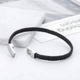 Buddha Bracelet Men Jewelry Punk Genuine Leather Stainless Steel Magnetic Buckle