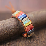 Chakra Bracelet Tube Beads Leather Wrap Couples Bracelets
