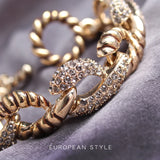 Vintage Punk Rock Style Bangles with Rhinestones