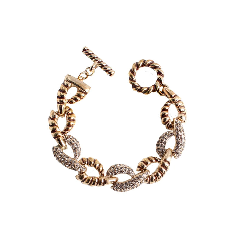 Vintage Punk Rock Style Bangles with Rhinestones