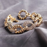 Vintage Punk Rock Style Bangles with Rhinestones