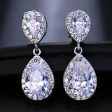 Zirconia Wedding Clip Earrings for Women Silver Crystal Earings