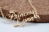 Personalized Couple Name Necklace Stainless Steel Rose Crown Butterfly