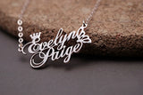 Personalized Couple Name Necklace Stainless Steel Rose Crown Butterfly
