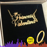 Personalized Couple Name Necklace Stainless Steel Rose Crown Butterfly
