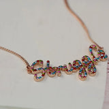 Personalized Rhinestone Pendant Necklace for Girls