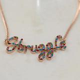 Personalized Rhinestone Pendant Necklace for Girls