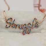 Personalized Rhinestone Pendant Necklace for Girls