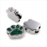 Bling Paw Slide Charms 5 Colors 8mm Bracelet Wristband Keychain Phone Strop