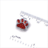 Bling Paw Slide Charms 5 Colors 8mm Bracelet Wristband Keychain Phone Strop