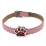 Bling Paw Slide Charms 5 Colors 8mm Bracelet Wristband Keychain Phone Strop