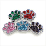 Bling Paw Slide Charms 5 Colors 8mm Bracelet Wristband Keychain Phone Strop