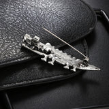 Sparkling Crocodile Brooch for Women and Men