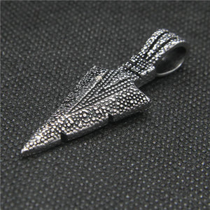 Punk Arrow Pendant 316L Stainless Steel Dots Sharp Arrow Pendant