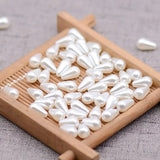 5pcs Beige ABS Pearls Beads for Jewelry Making Spacer Hole Euro Beads