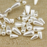 5pcs Beige ABS Pearls Beads for Jewelry Making Spacer Hole Euro Beads