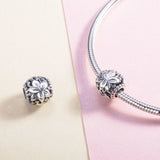 925 Silver Flower Charms with CZ for Bangles & Bracelets