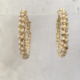 Elegance Pearl Stone Hoop Earrings for Women