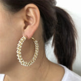 Elegance Pearl Stone Hoop Earrings for Women