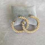 Elegance Pearl Stone Hoop Earrings for Women