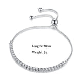 925 Silver Long Strand Bracelet Women Tennis Link Chain Silver Jewelry