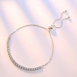 925 Silver Long Strand Bracelet Women Tennis Link Chain Silver Jewelry