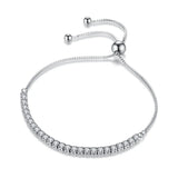 925 Silver Long Strand Bracelet Women Tennis Link Chain Silver Jewelry