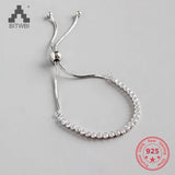 Adjustable Zircon Crystal 925 Silver Bracelet Charm Jewelry