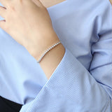 Adjustable Zircon Crystal 925 Silver Bracelet Charm Jewelry