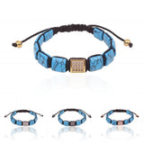 Turquoise & Zircon Beads Braided Macrame Bracelet for Women