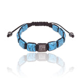 Turquoise & Zircon Beads Braided Macrame Bracelet for Women