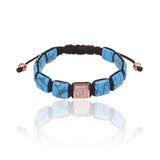 Turquoise & Zircon Beads Braided Macrame Bracelet for Women