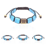 Turquoise & Zircon Beads Braided Macrame Bracelet for Women