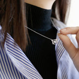 925 Silver CZ Zircon Sweet Crystal Kitty Pendant Necklace Gift