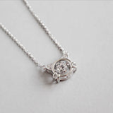 925 Silver CZ Zircon Sweet Crystal Kitty Pendant Necklace Gift