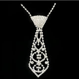 Kpop Necktie Shape Pendant Necklace Women Set