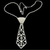 Kpop Necktie Shape Pendant Necklace Women Set
