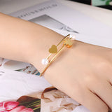 Angle Heart Women Bangle Stainless Steel