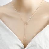 Europe And The Necklace Personality Peach Heart Love Women's Y-shaped Necklace