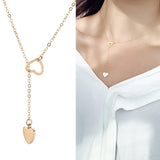 Europe And The Necklace Personality Peach Heart Love Women's Y-shaped Necklace