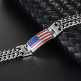 USA Flag Stainless Steel Bracelet - Birthday Gift Bangle